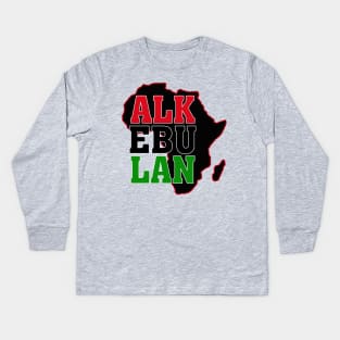 ALKEBULAN - LETTERS & LAND Kids Long Sleeve T-Shirt